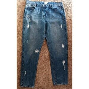 ASOS DESIGN Curve Jeans Plus Size 16 Women's Distressed Tapered  High Waist